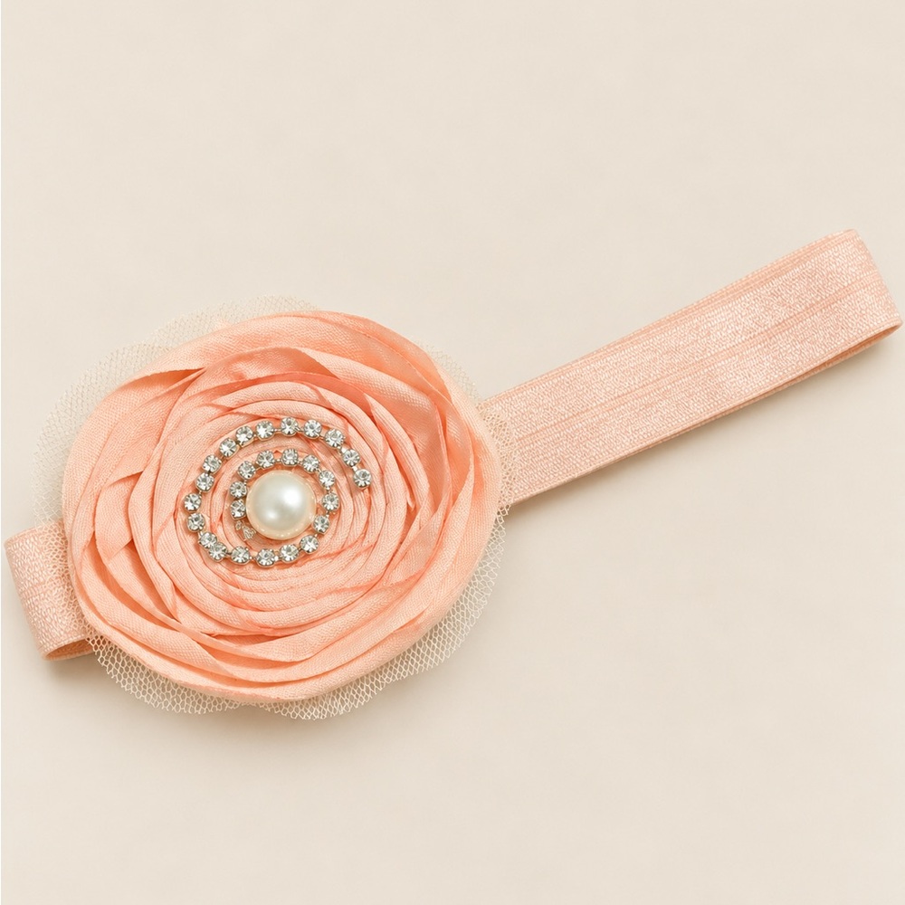 Infant Elegant Peach rhinestone Headband